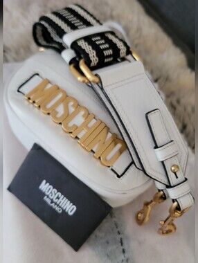 Authentic Moschino Leather Mini, Crossbody Bag.